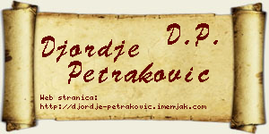 Đorđe Petraković vizit kartica